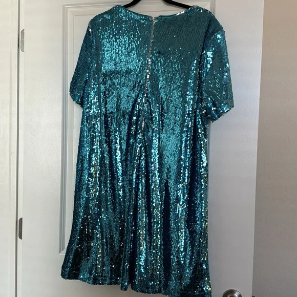 Pink Desert Auqa Sequin Dress - Picture 3 of 4